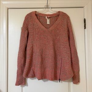 Moth Coral/Pink V-Neck Sweater
